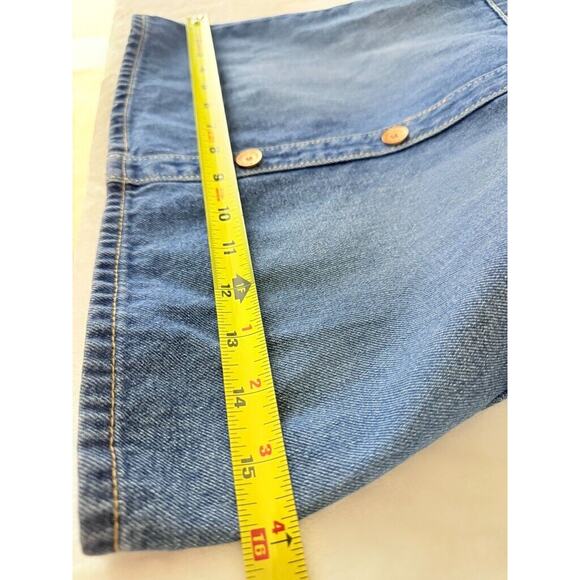 Levi's Girl's Bib Overall Denim Jean Skirt Jumper 5 Regular Button Down Pocket - Picture 8 of 8